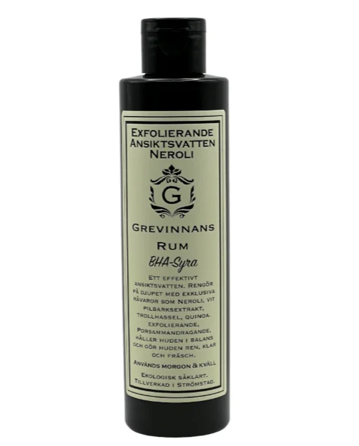Exfolierande Ansiktsvatten Neroli BHA-syra 200ml Must have. Från Grevinnans Rum